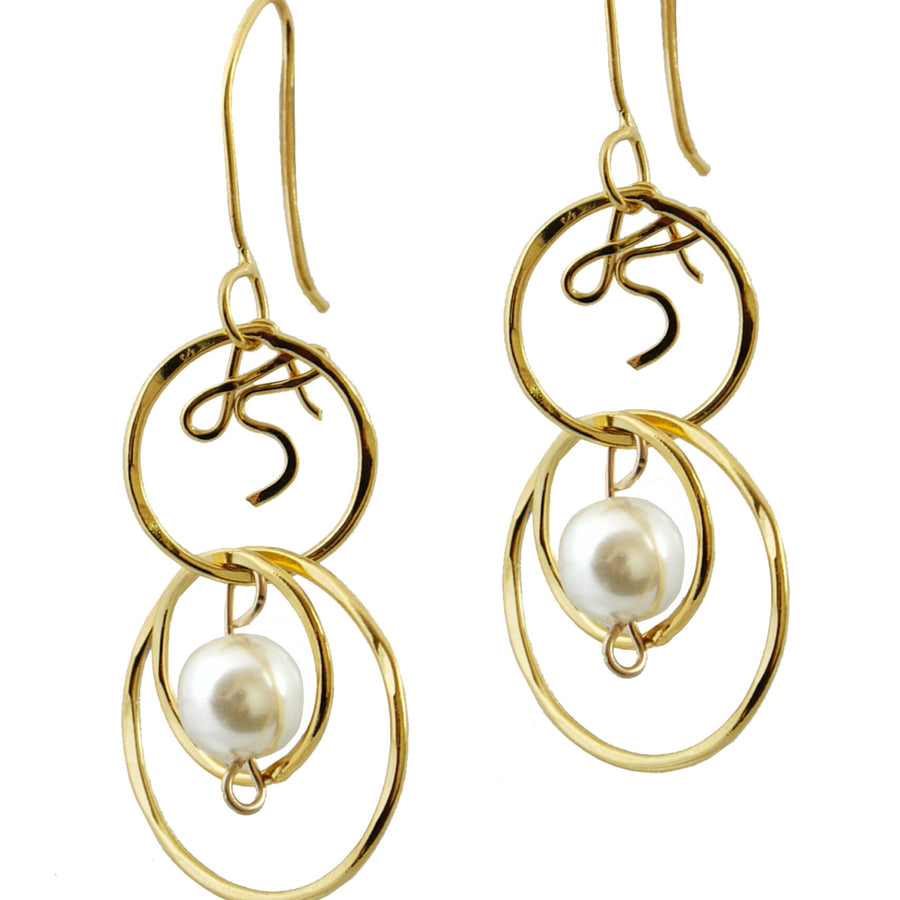 Small Double Loop with Pearl image 0