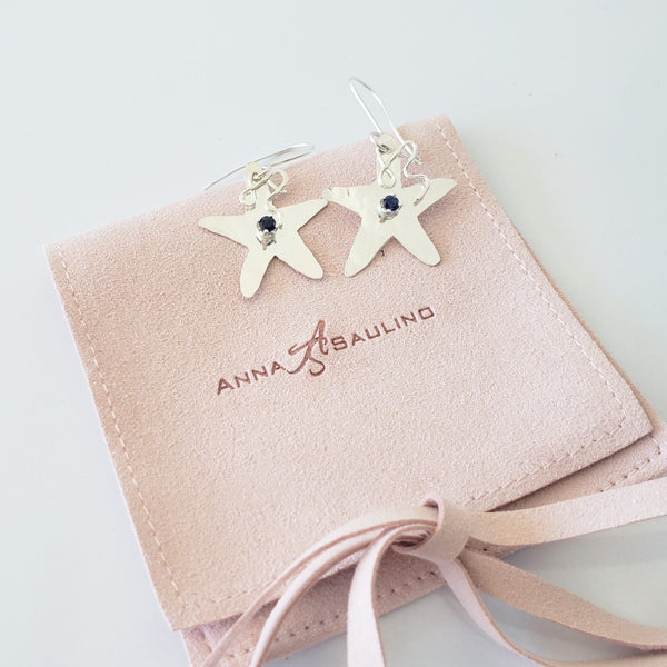Star Earrings with Birthstone image 0