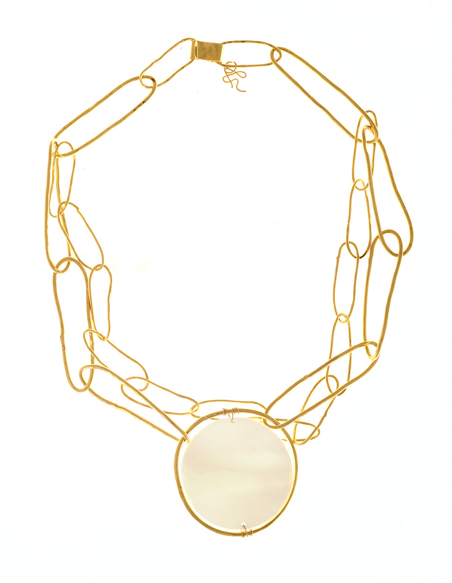 Double Oblong Necklace with Mother of Pearl image 0