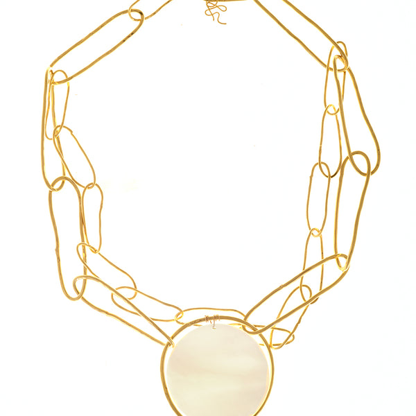 Double Oblong Necklace with Mother of Pearl image 0