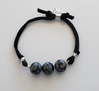 Snowflake Obsidian Healing Bracelet image 0