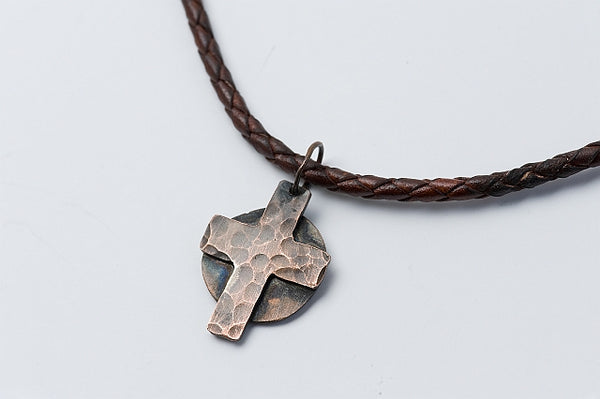 Hammered Cross Necklace image 0