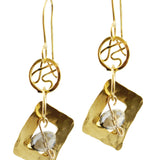 Square Earrings with Crystal image 0