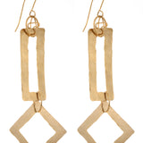 Long Rectangle with Square Earrings image 0