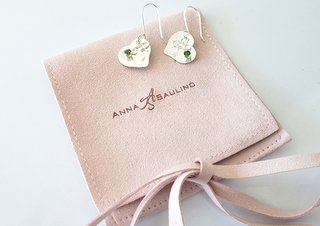 Heart Shaped Earrings with Birthstone image 0
