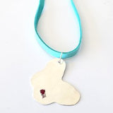 Hammered Butterfly Pendant with Birthstone image 0