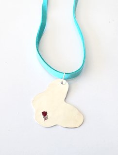 Hammered Butterfly Pendant with Birthstone image 0