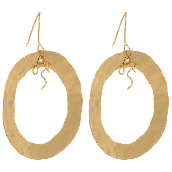 Large Single Flat Circle Earring image 0
