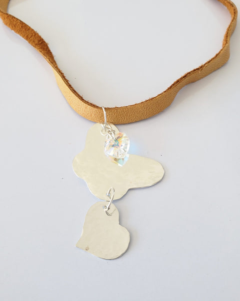 Butterfly and Heart with Swarovski Crystal image 1