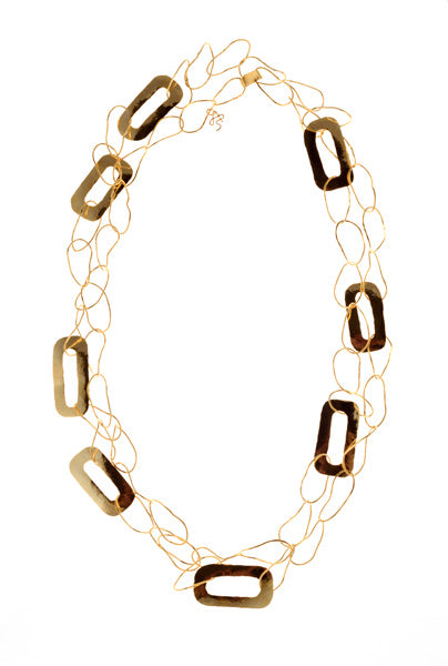 Rectangle Long Chain Necklace image 0